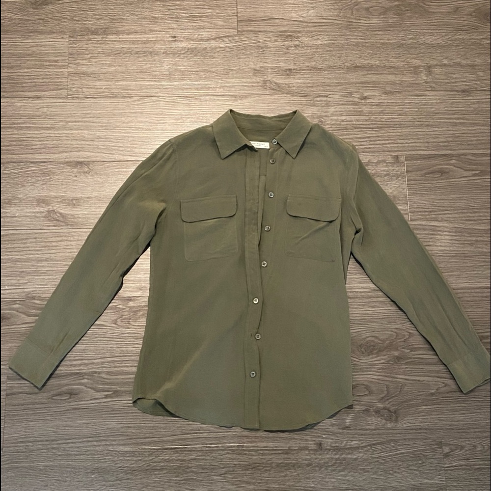 Equipment Signature Long Sleeve Silk Shirt